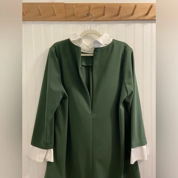 Tuckernuck English Ivy Dakotah Midi Dress Peter Pan Collar Long Sleeve Green XXL - Picture 9 of 13